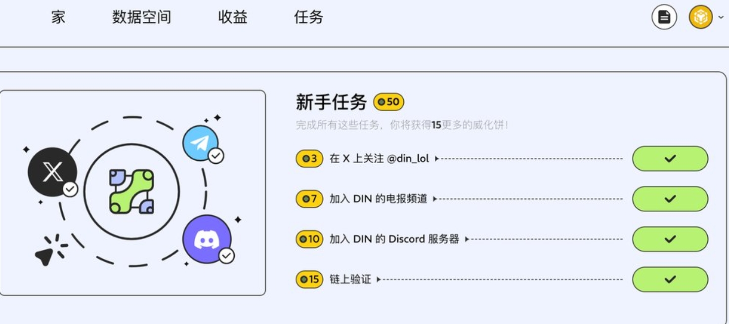 “xdata”币安领投400W、DIN零撸类似GRASS！