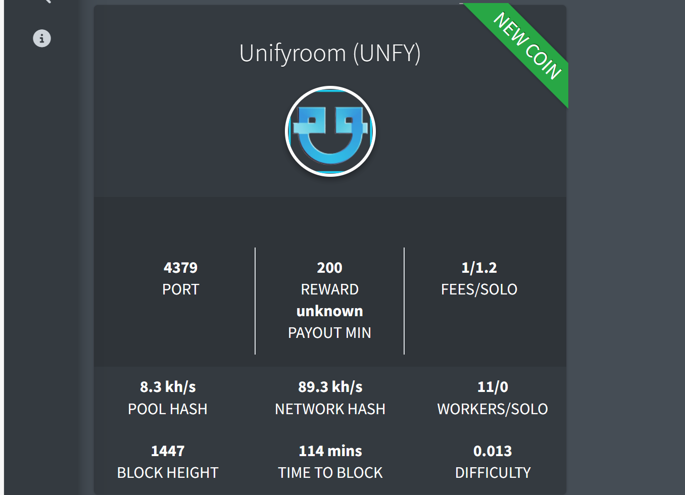 头矿！Unifyroom，基于YescryptR32 算法，适用CPU！